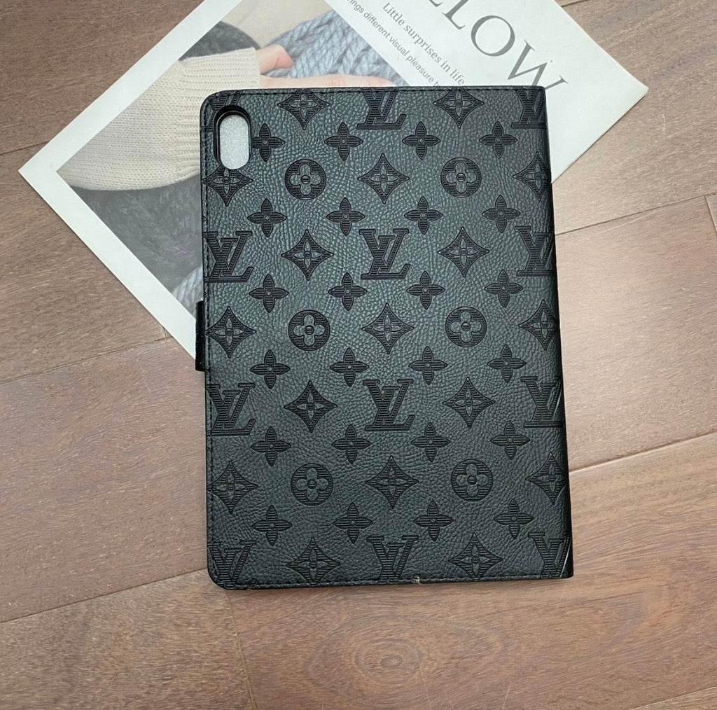 Elegant Monogram Canvas Flip Cover Apple iPad Protective Leather Case