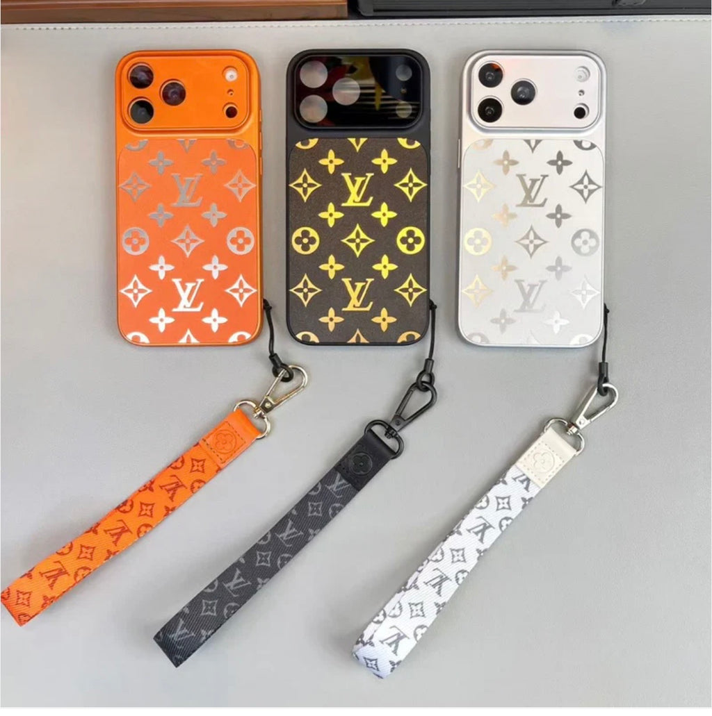 Premium Velora Monogram Phone Case With Mini Strap For iPhone