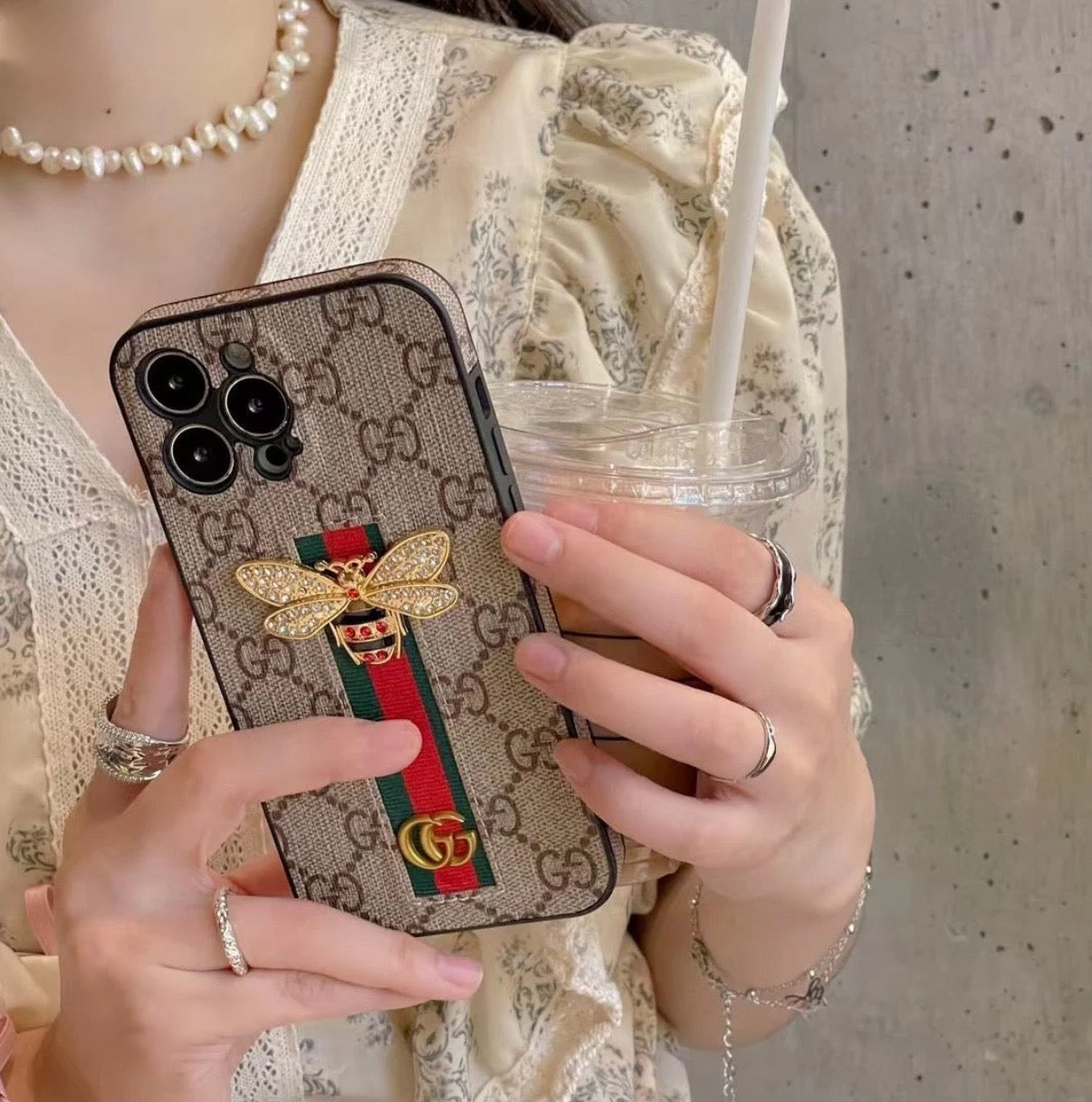 Bee Trendy Phone Case For iPhone With Hand Holder