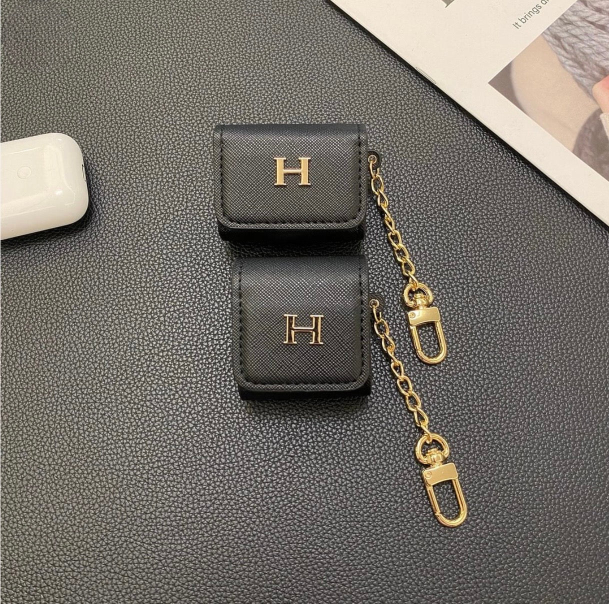 Luxury Genuine Leather Apple AirPods Protective Leather Case
