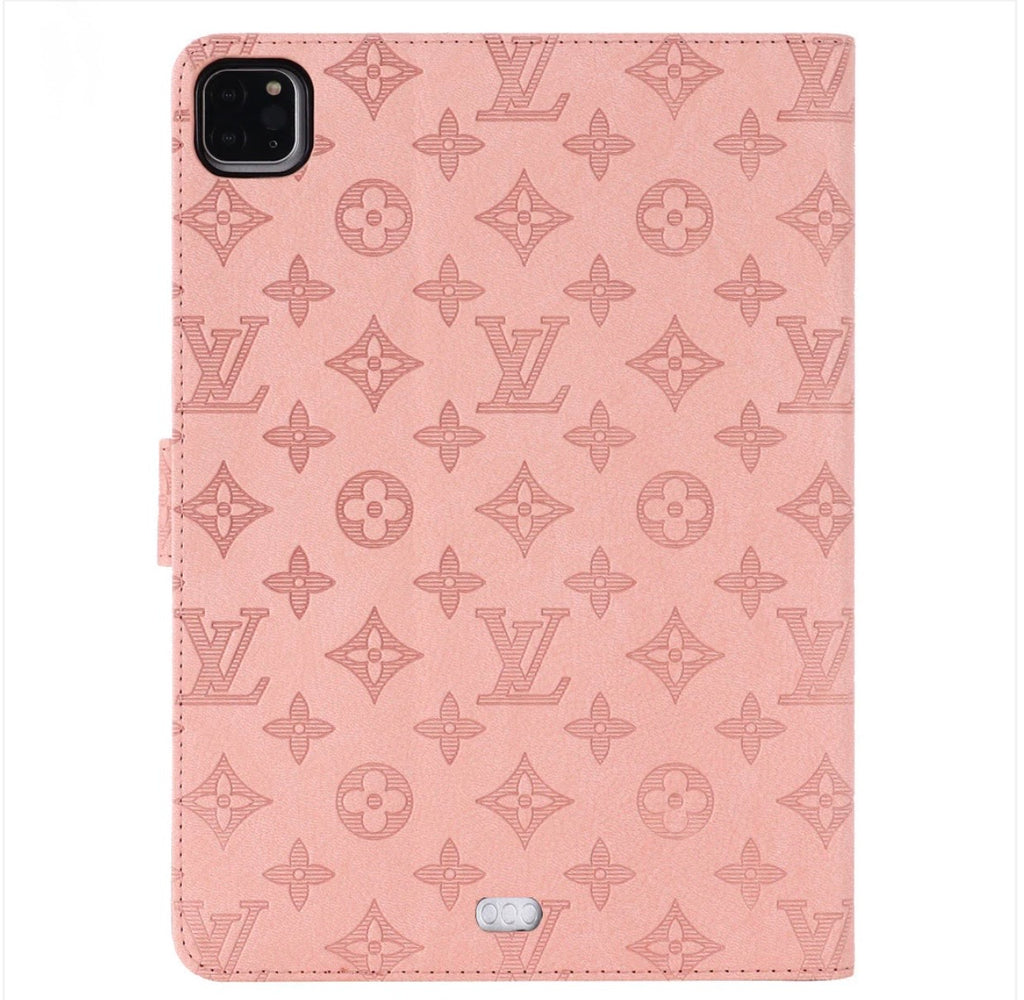 Elegant Monogram Canvas Flip Cover Apple iPad Protective Leather Case