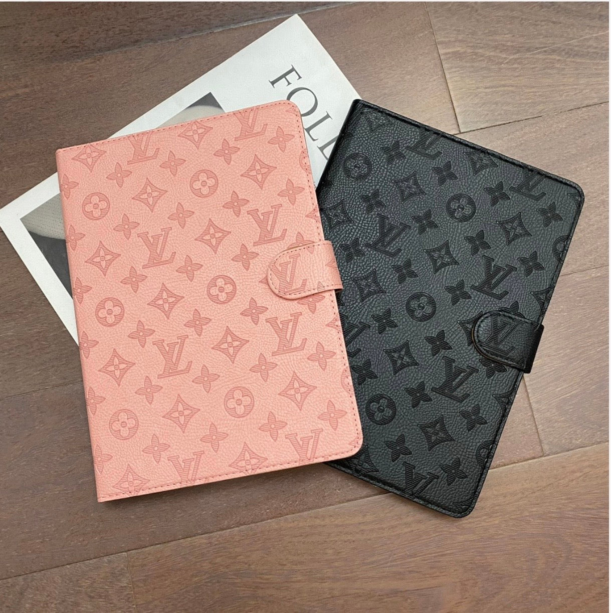Elegant Monogram Canvas Flip Cover Apple iPad Protective Leather Case