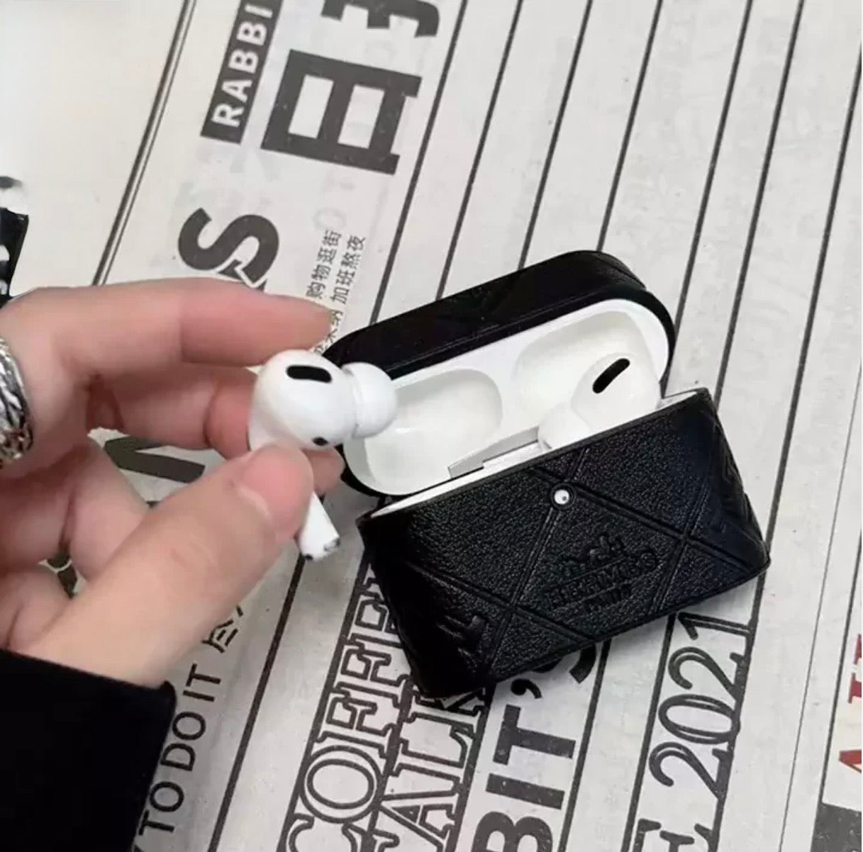 Leather Herme.s Bag For Airpods