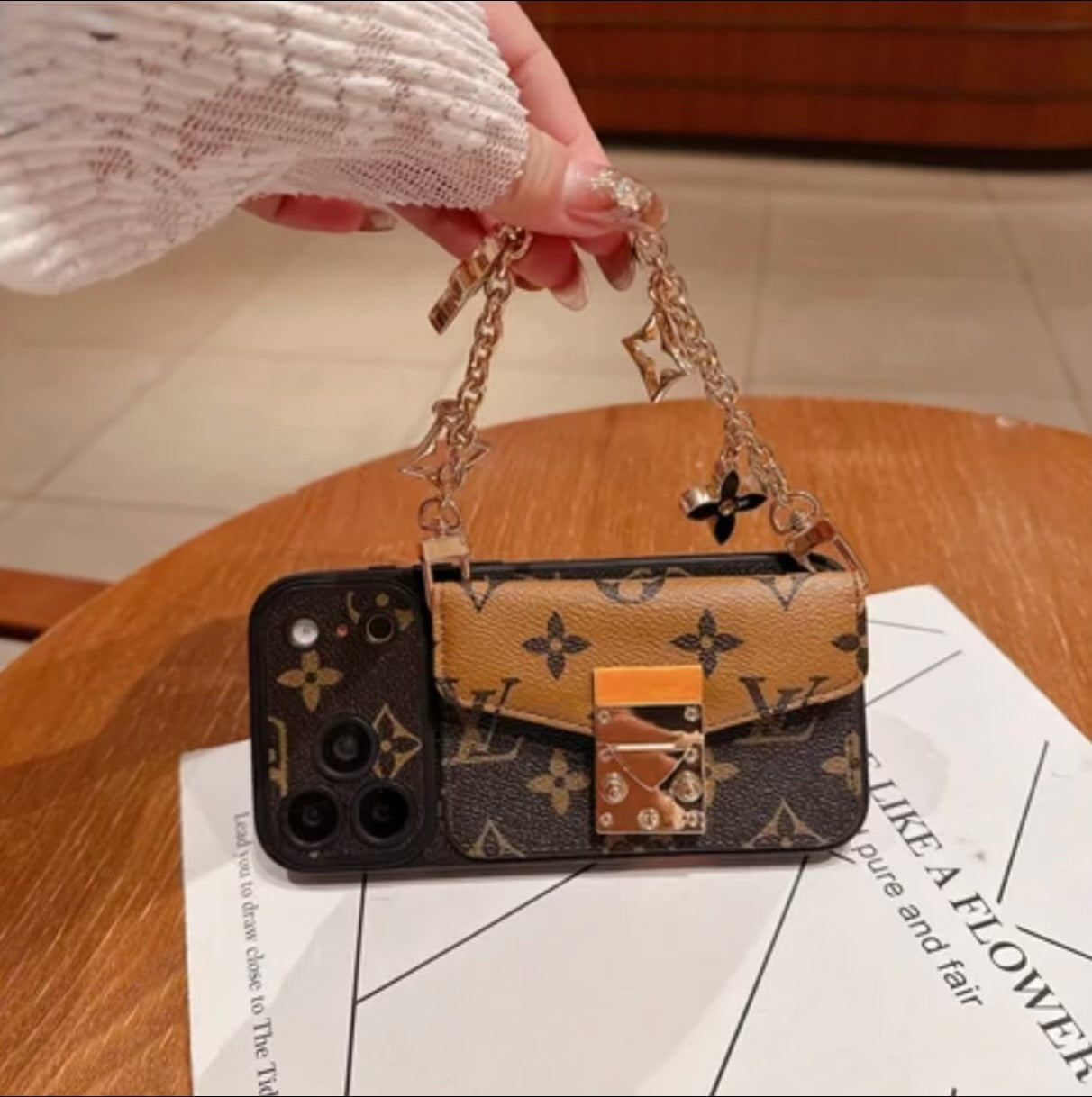 Luxury Monogram Crossbody Phone Bag for iPhone