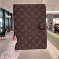 Luxury Canvas Monogram Leather Fresh Summer Theme Pattern Apple iPad case Black