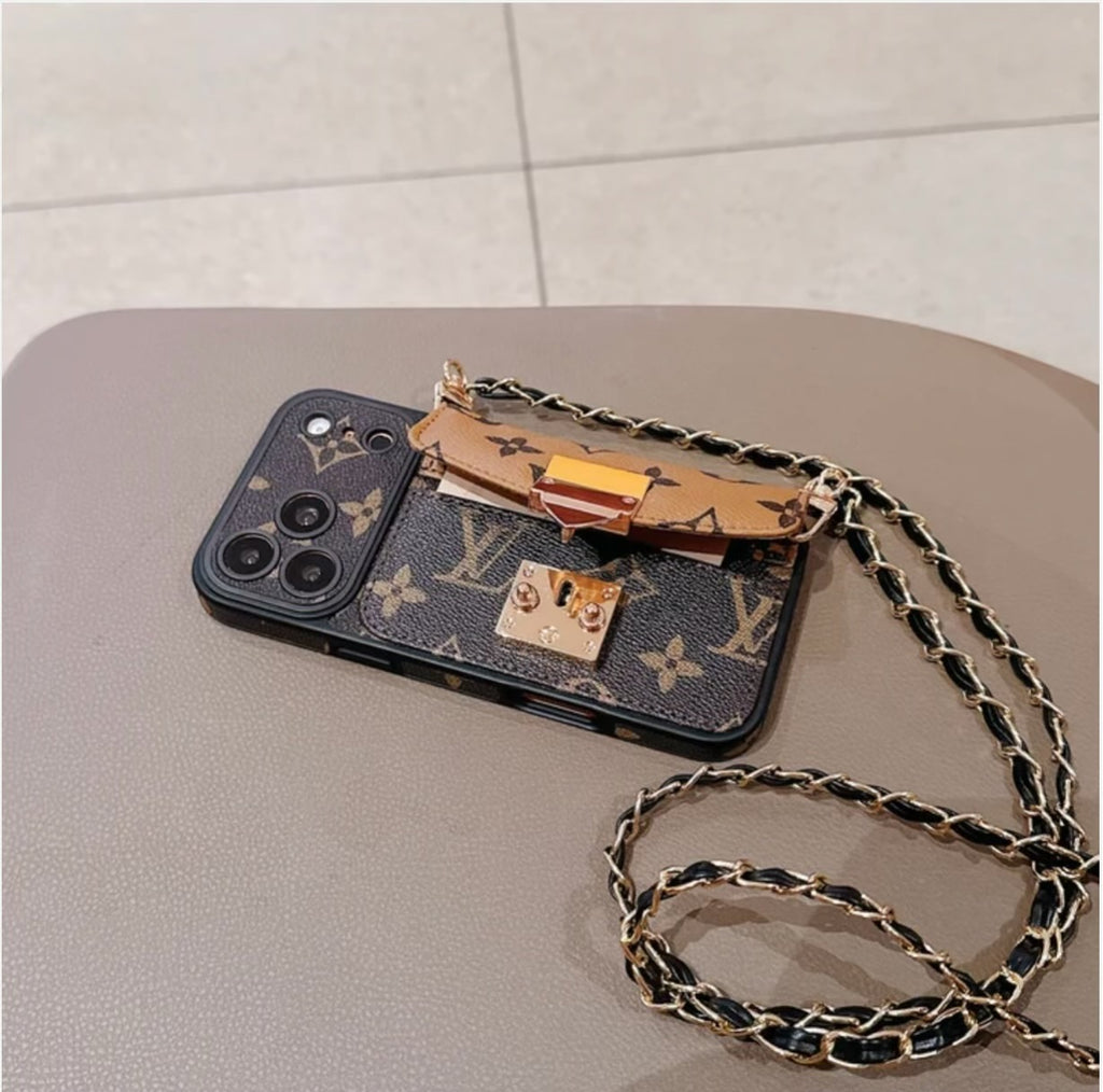 Luxury Monogram Crossbody Phone Bag for iPhone