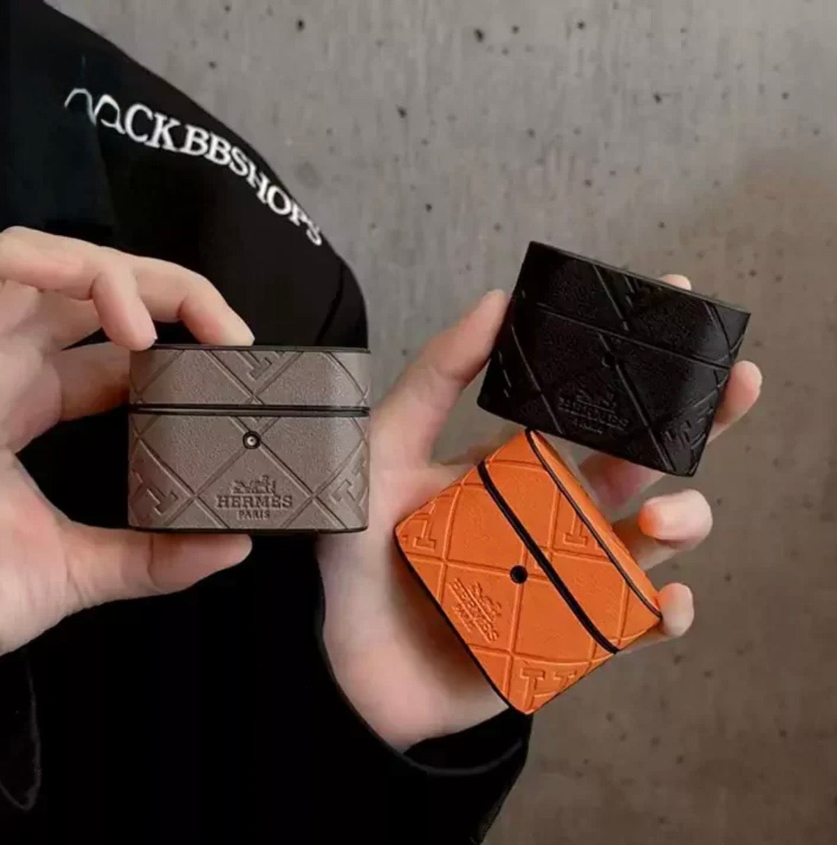Leather Herme.s Bag For Airpods