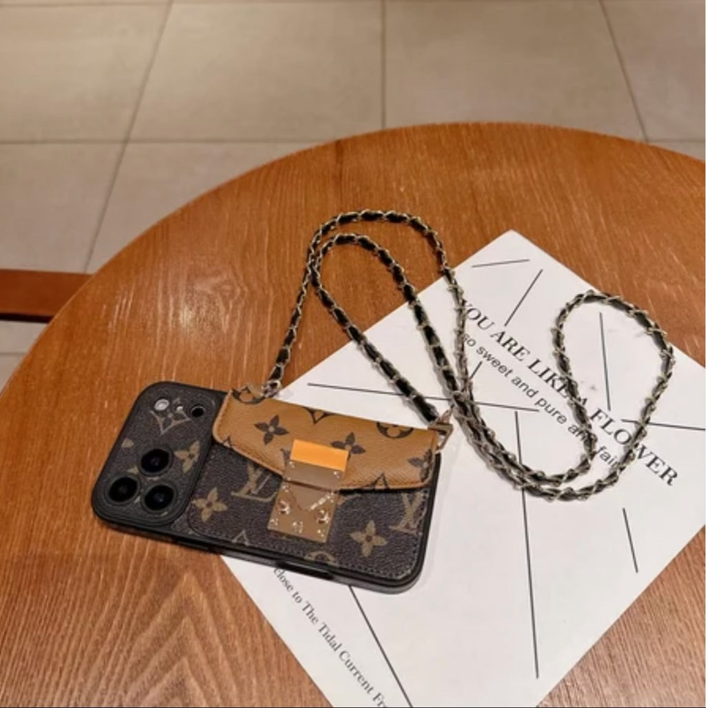 Luxury Monogram Crossbody Phone Bag for iPhone