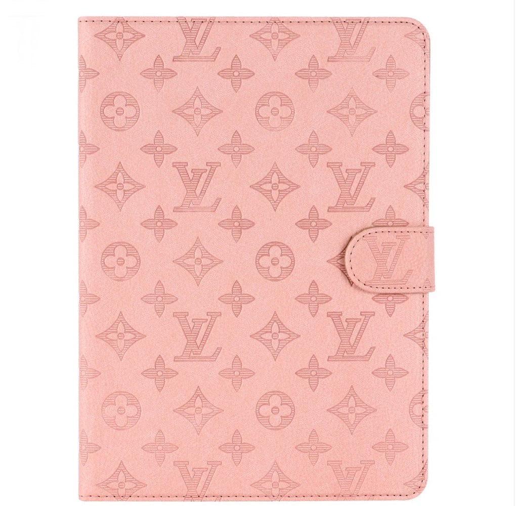 Elegant Monogram Canvas Flip Cover Apple iPad Protective Leather Case