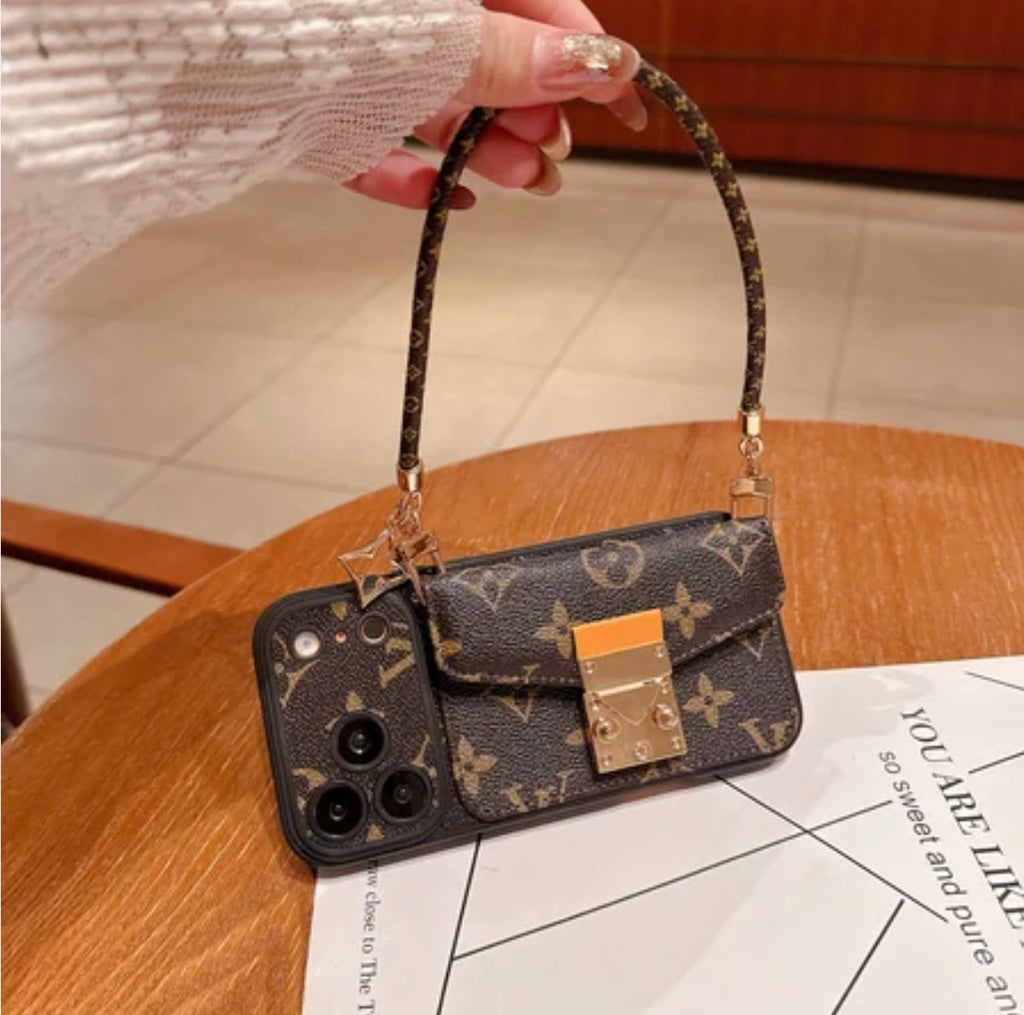 Luxury Monogram Crossbody Phone Bag for iPhone