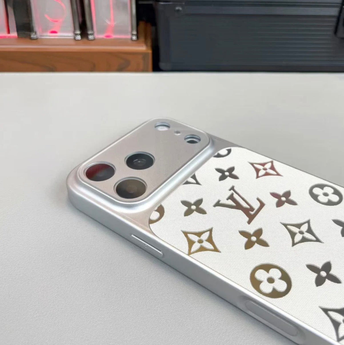 Premium Velora Monogram Phone Case With Mini Strap For iPhone