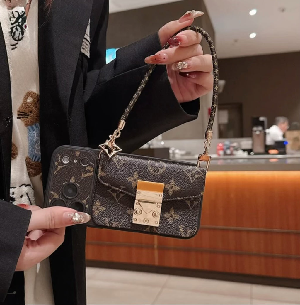 Luxury Monogram Crossbody Phone Bag for iPhone