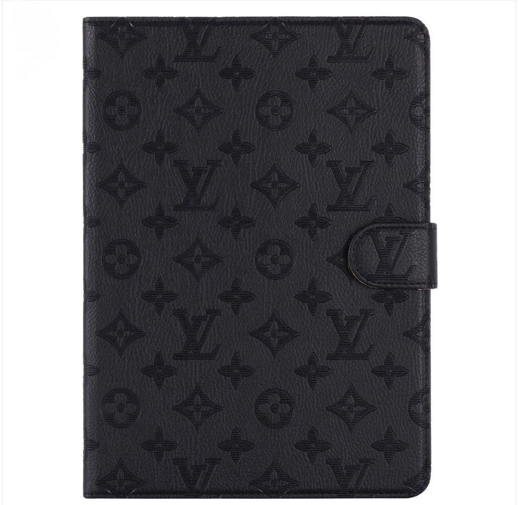 Elegant Monogram Canvas Flip Cover Apple iPad Protective Leather Case